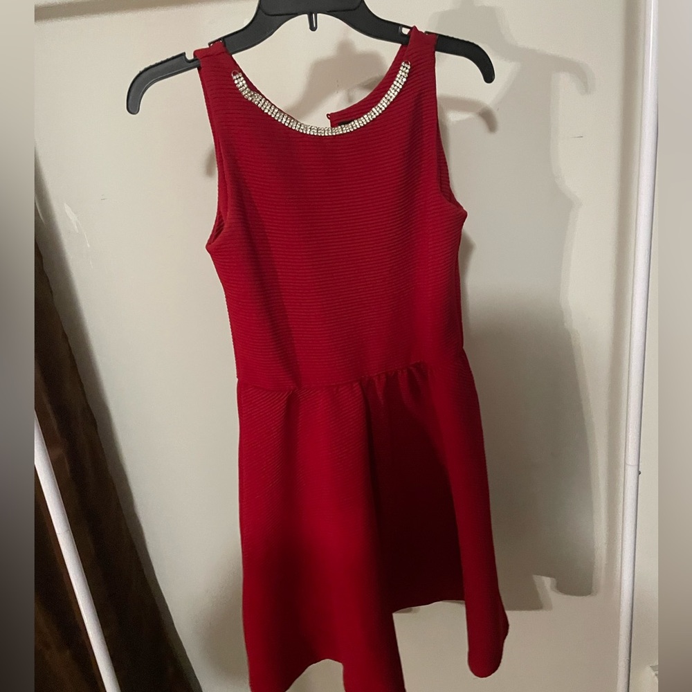 Red Dress with Sparkling Necklace
